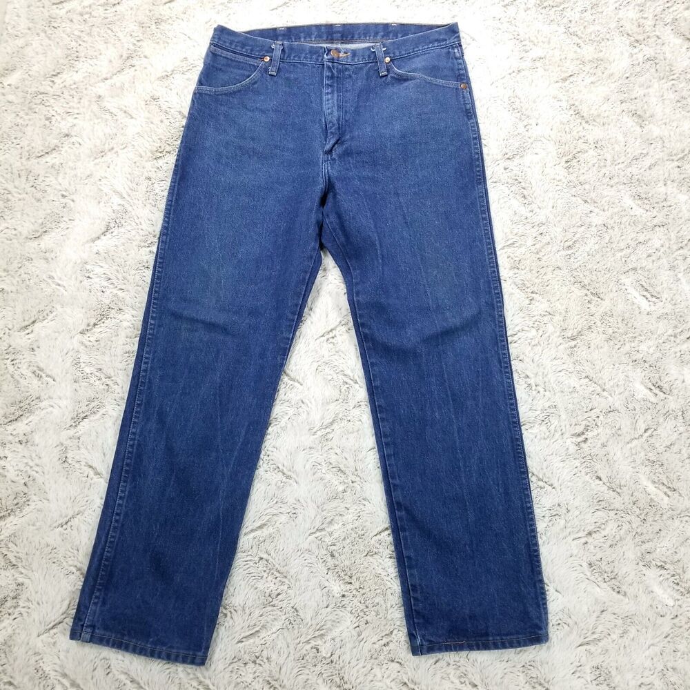 Wrangler Jeans Mens 36x30 Regular Straight‎ Dark Wash American Denim
